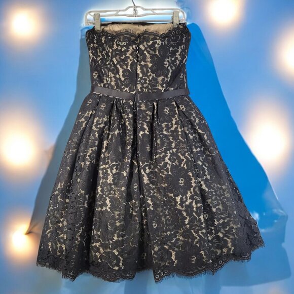 Neiman Marcus Target Robert Rodriguez Lace Strapless Party Cocktail Black Dress - Picture 5 of 7